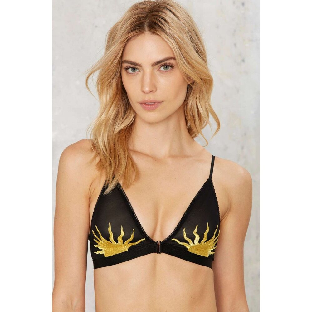Nasty Gal Walking On The Sun Embroidered Bra